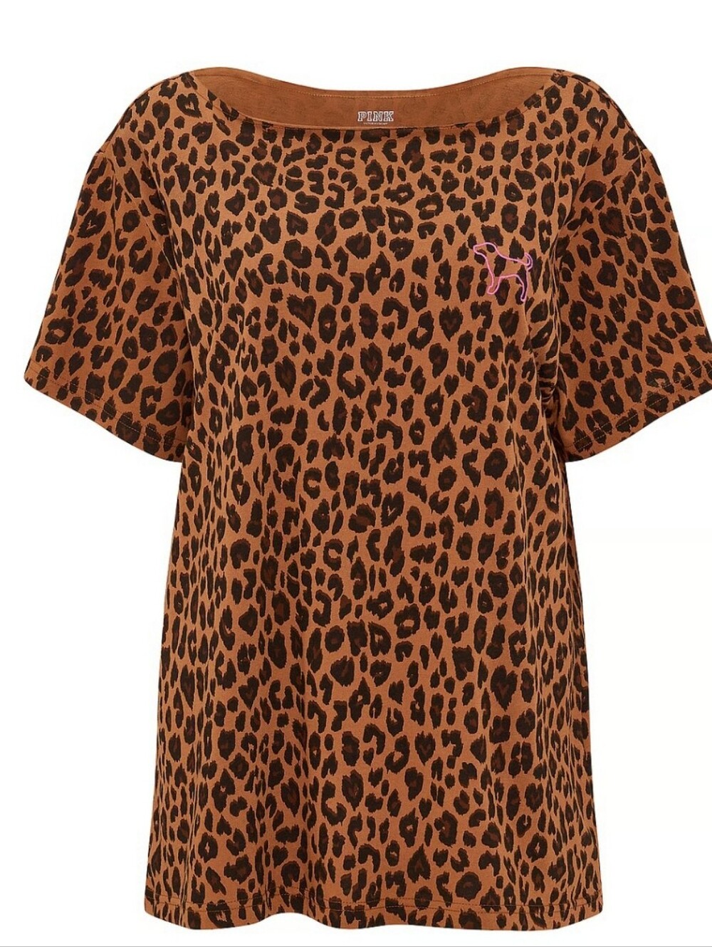 PINK Campus Cotton Off-The-Shoulder Tee Med